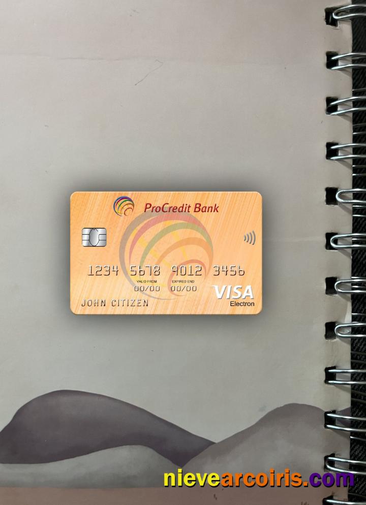 Moldova ProCredit Bank visa electron card 2 photolook font